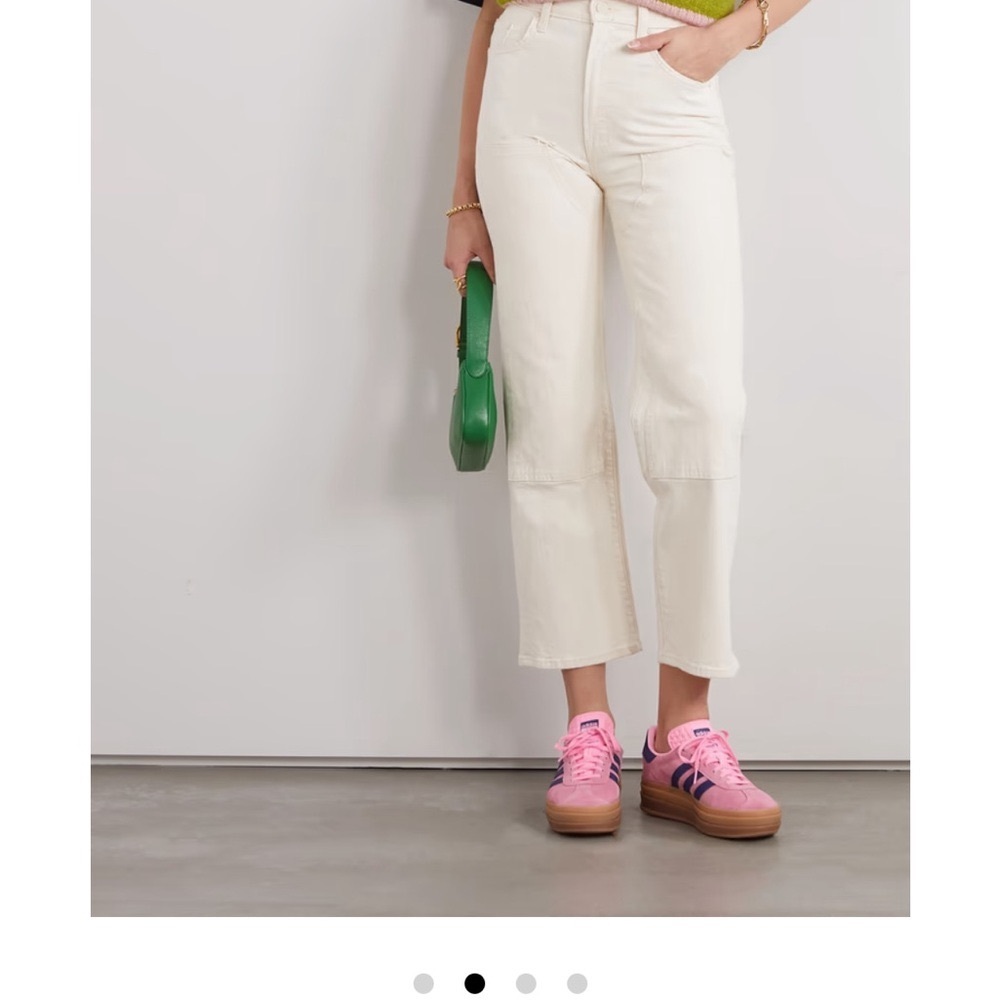 MOTHER Cropped Ankle Jeans in Off-White
